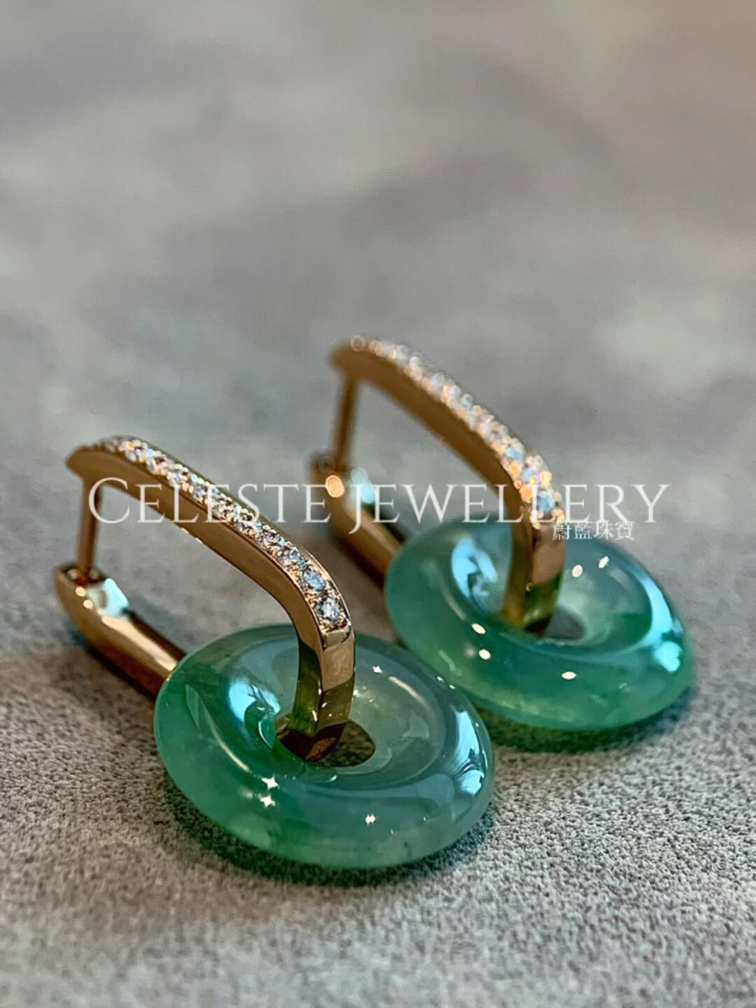 绿意盎然的翡翠耳环 项链