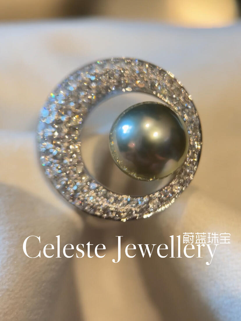 星环宇宙 铂金灰钻石戒指