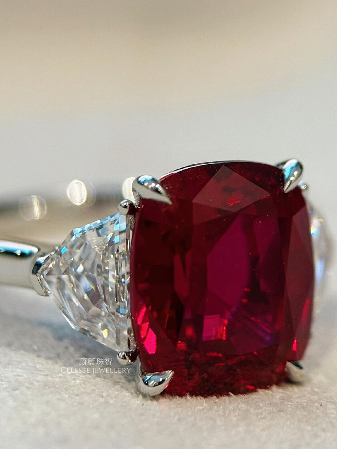 Ruby Three-Stone Ring