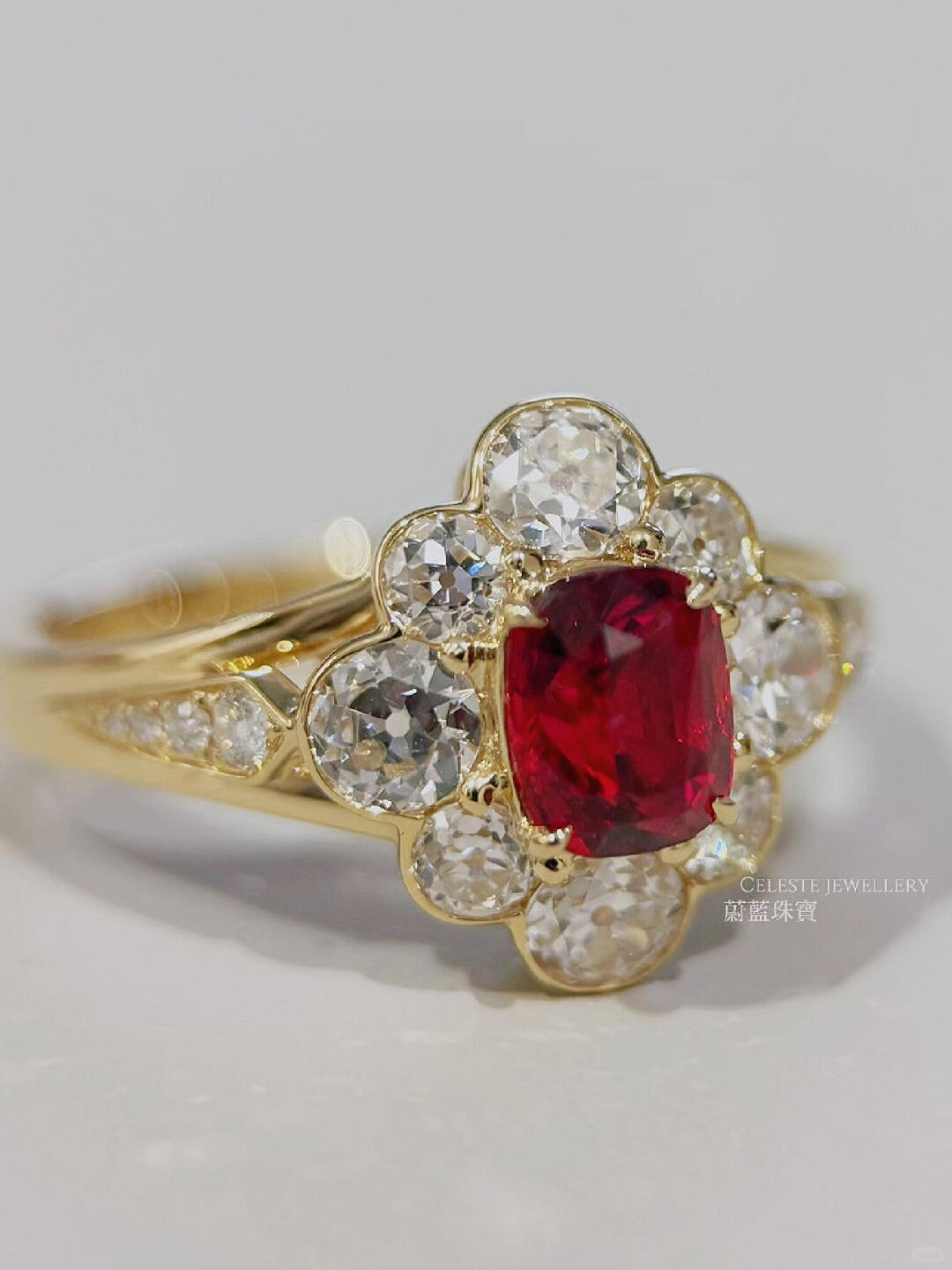 A Retro, Full-Bodied Ruby Ring