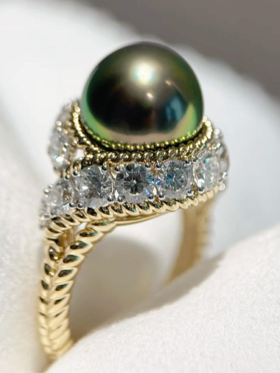 Rope and Pearls Ring
