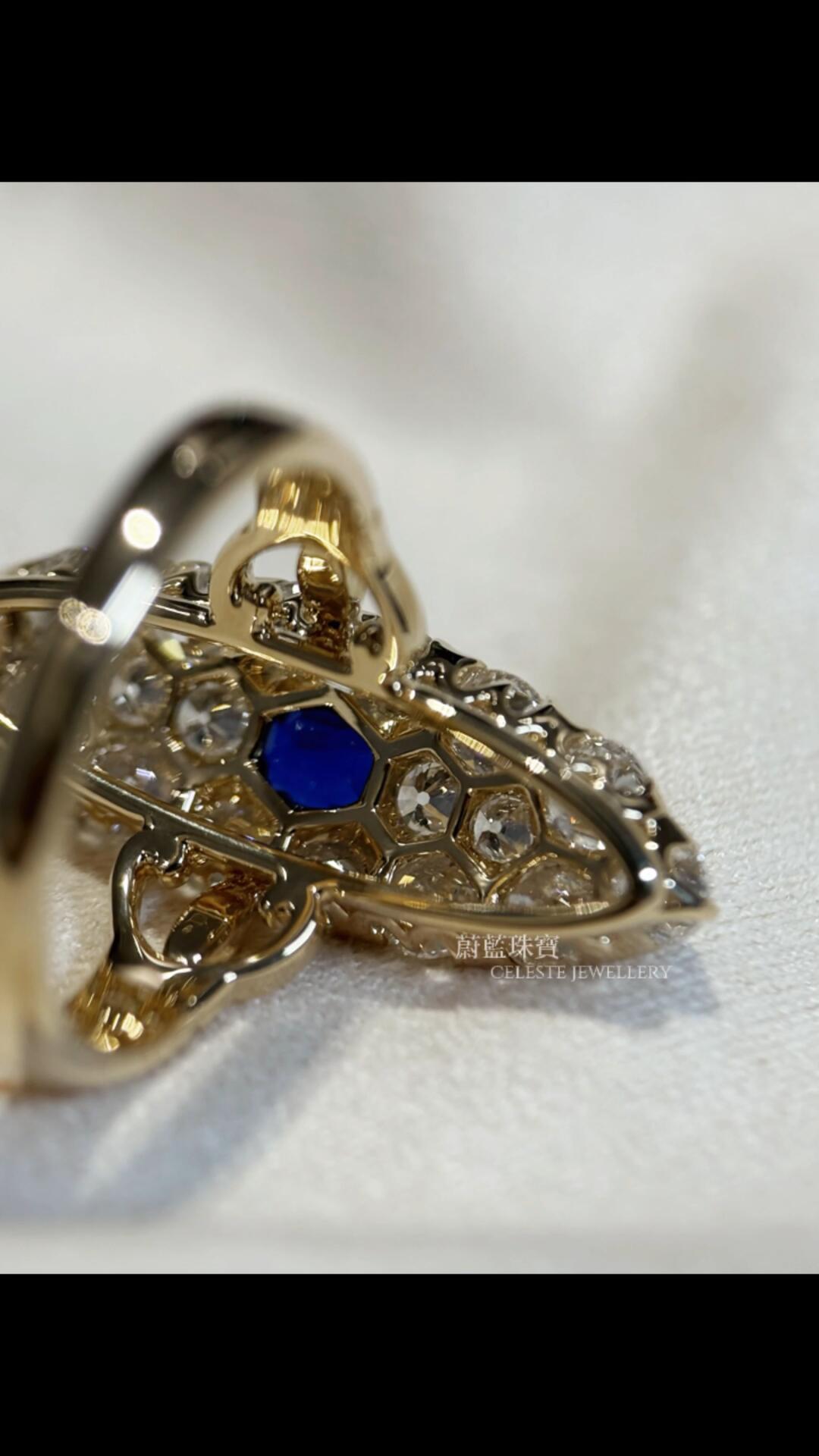 A Little Boat Sailing Towards Mountains and Seas with Romance Ring