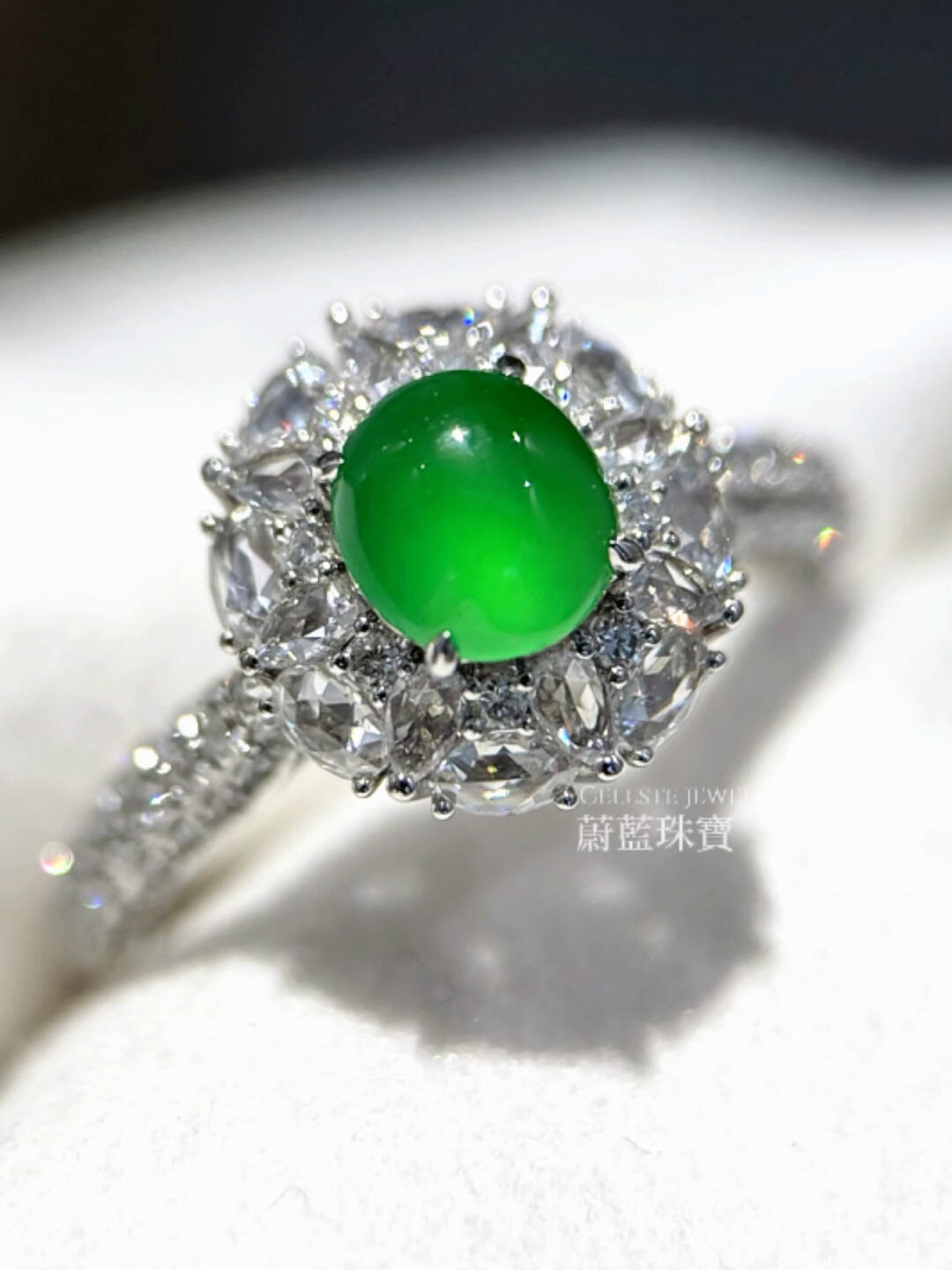 Elevated Chinese Aesthetics Jadeite Ring