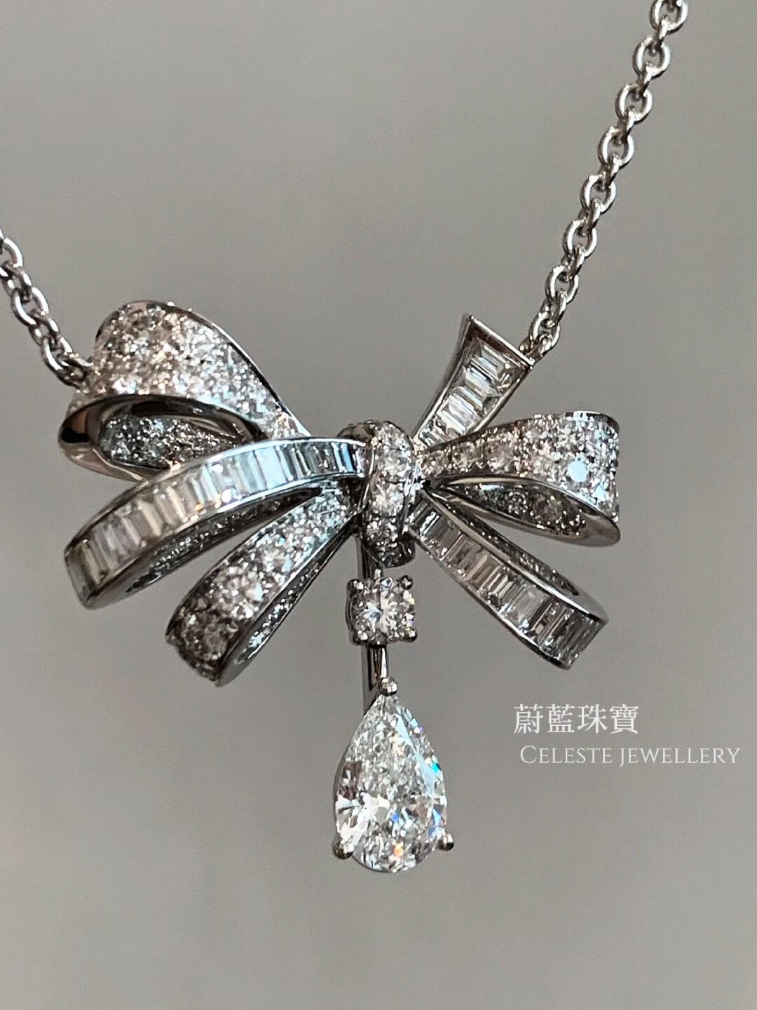 A girlhood heart pierced in an instant bow necklace