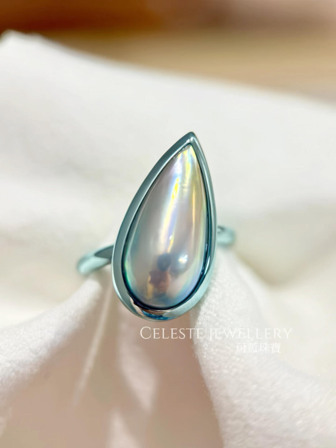 Drop of Light Mabe Pearl Ring