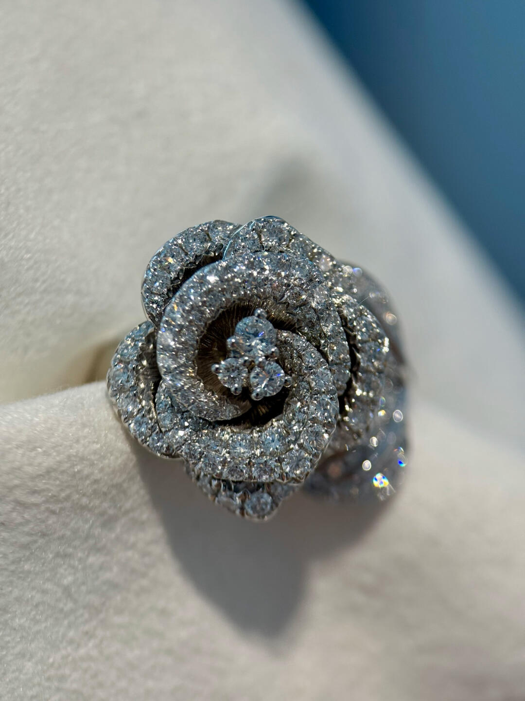 Red rose and diamond rose earrings