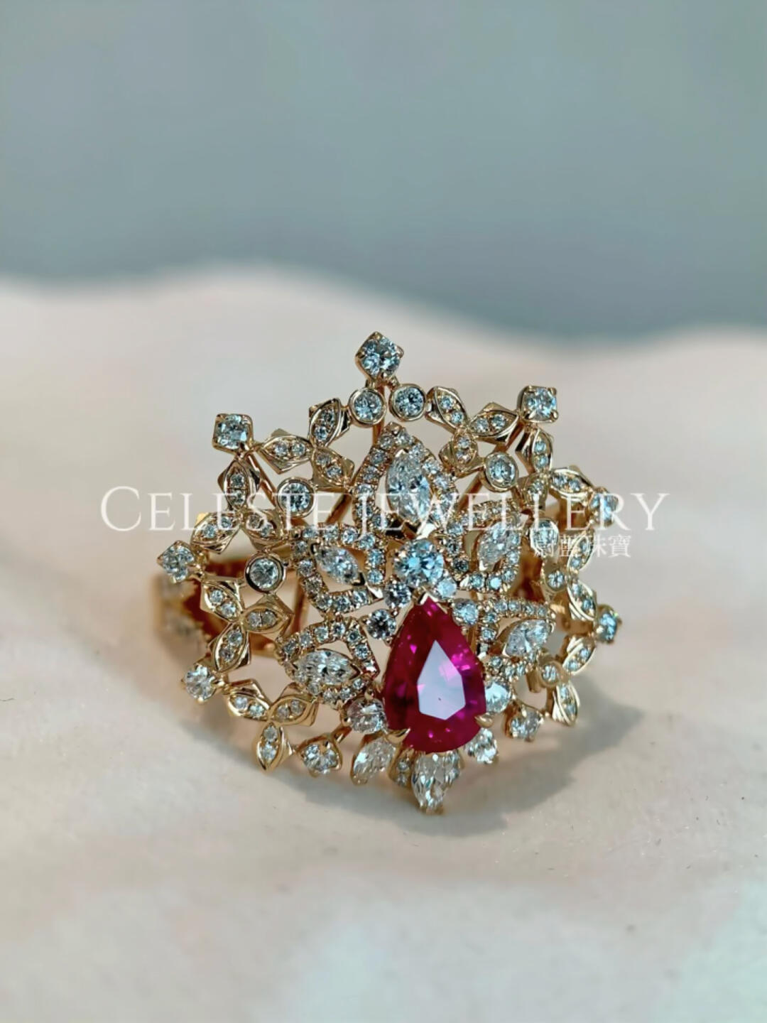 A Bold Touch of Red: The Phoenix Crown Ring
