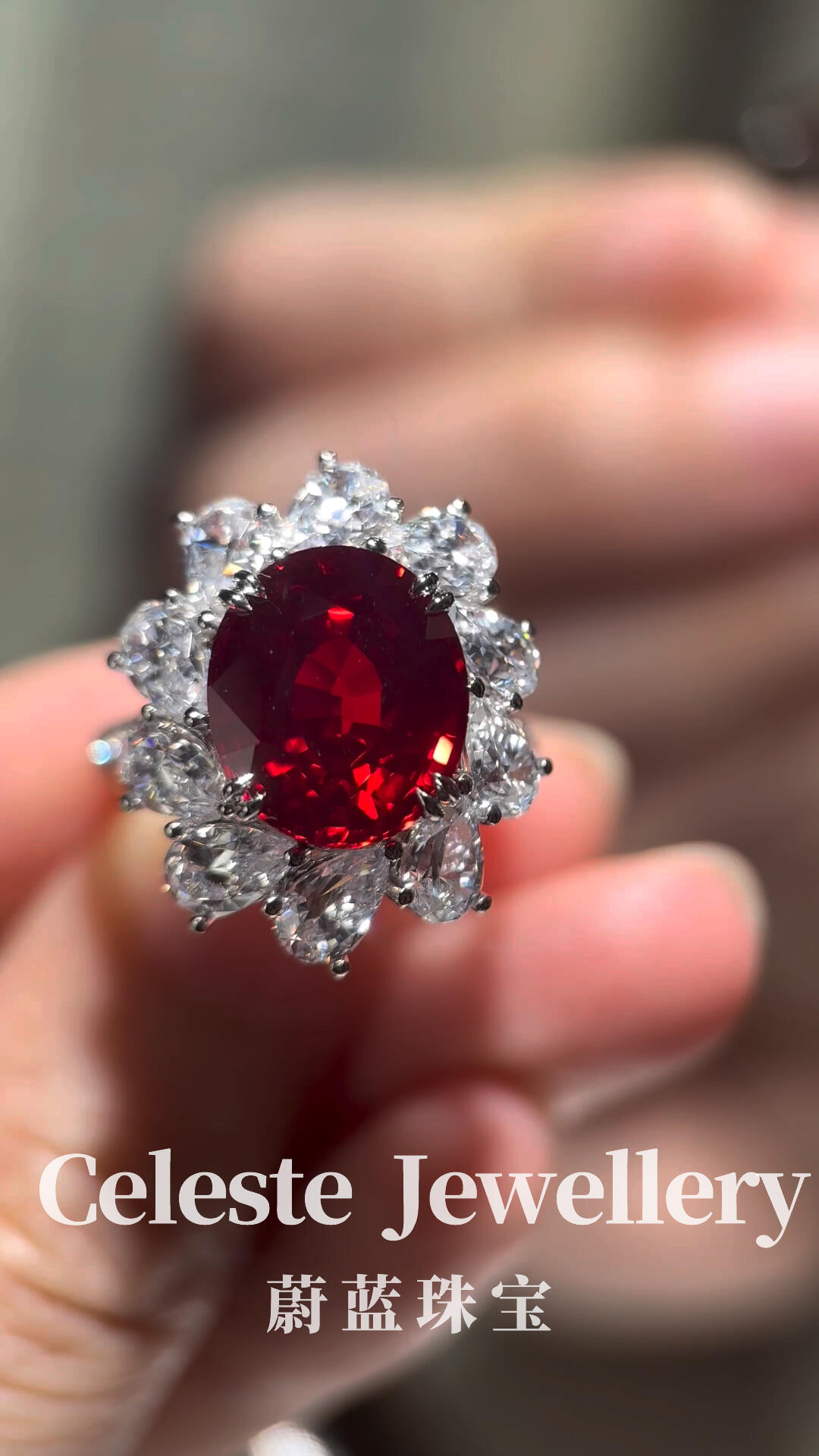 La flamme du soleil, daylight flames, ruby ring